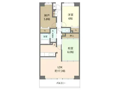 グランデージ八千代中央(3LDK/3階)の間取り写真