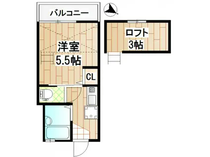 G・Aヒルズ港南中央(1K/2階)の間取り写真