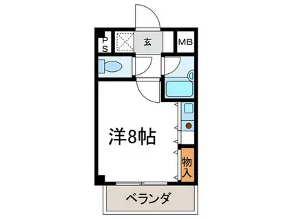 大晋メゾネ御所西(ワンルーム/4階)の間取り写真