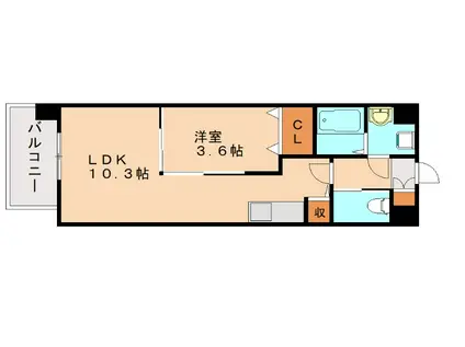 ギャラクシーヴィーラブライト(1LDK/10階)の間取り写真