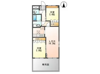 ロイヤルハイツII(2LDK/1階)の間取り写真