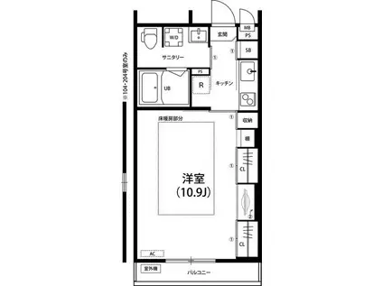 リブリ・MONTER LOGER(1K/1階)の間取り写真