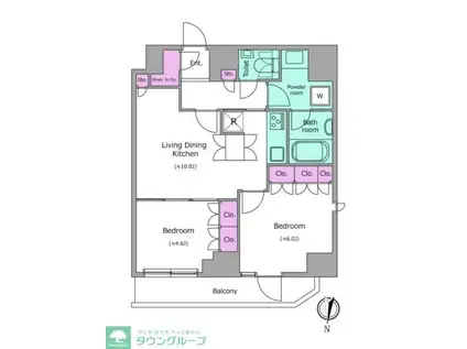 ドゥーエ日暮里(2LDK/8階)の間取り写真