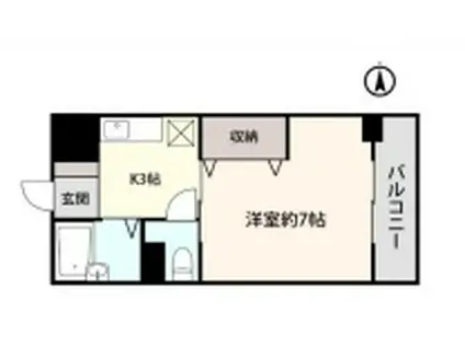 アシストプリンス青森(1K/7階)の間取り写真