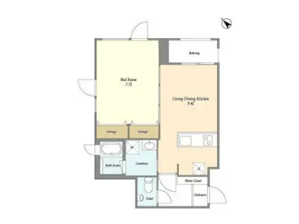 南平台ヒルトップハウス NANPEIDAI HILLTOP HOUSE(1LDK/4階)の間取り写真