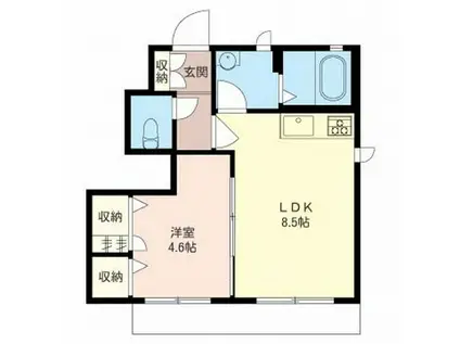 ラッシーパルA棟(1LDK/1階)の間取り写真