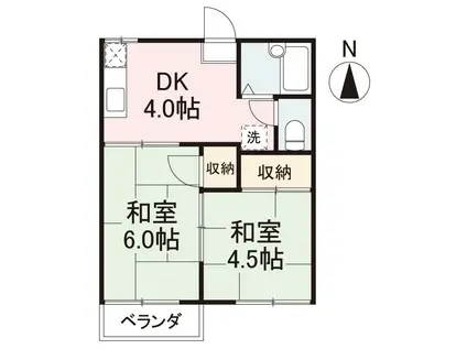 コーポ松永(2DK/2階)の間取り写真