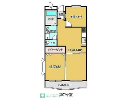 ヤマダマンション(3DK/2階)の間取り写真