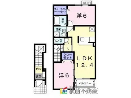 リヴァーブライト(2LDK/2階)の間取り写真