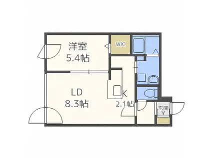 ヴェリタス美術館通(1LDK/3階)の間取り写真