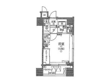リヴシティ中央区築地(ワンルーム/7階)の間取り写真