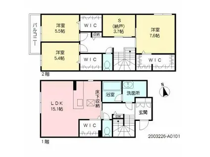 アルアミスタ・プルミエ(3SLDK/1階)の間取り写真
