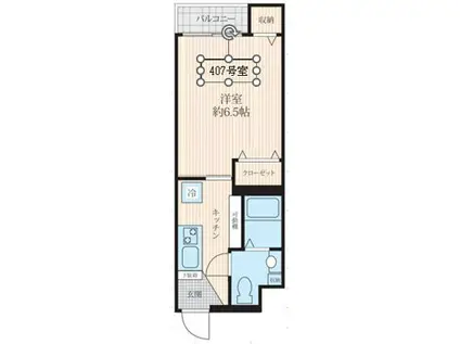 FOSSETTE西川口(1K/4階)の間取り写真