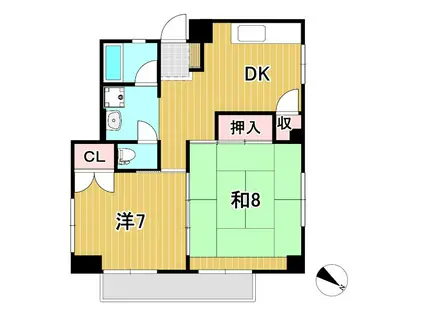 コーポラス明和(2DK/3階)の間取り写真