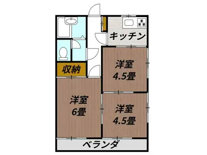 第一佐藤コーポ(3K/1階)の間取り写真