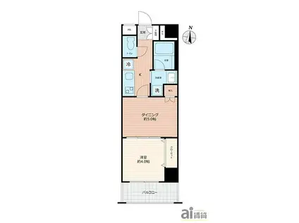 日神デュオステージ川越新富町(1DK/4階)の間取り写真