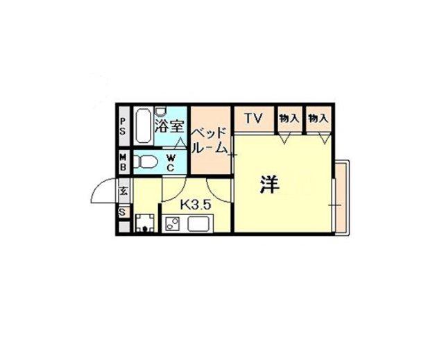 レオパレスウグイス(1K/2階)の間取り写真