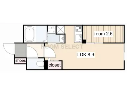 LUORE浅間町(1LDK/2階)の間取り写真