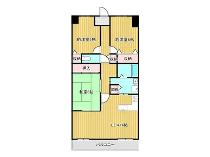 サンシティ本荘弐番館(3LDK/7階)の間取り写真
