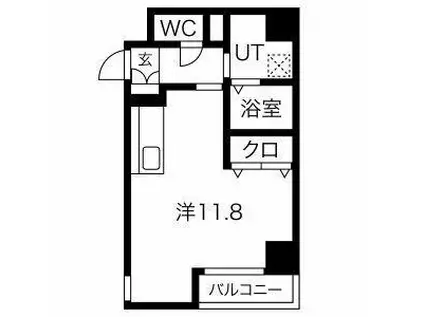 CASA RILASSANTE(ワンルーム/3階)の間取り写真