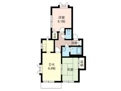 コーポ神山(2DK/1階)の間取り写真