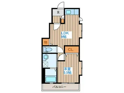 サクセス黒松(1LDK/1階)の間取り写真