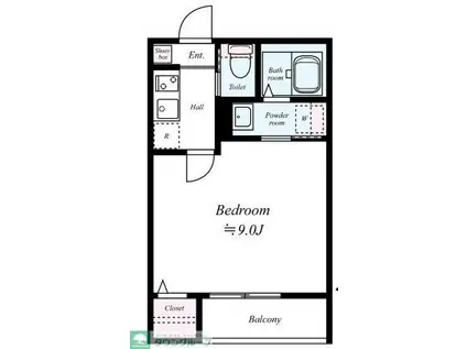 GRADUS武蔵藤沢(1K/1階)の間取り写真