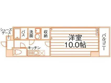 マリンスクエア(1K/6階)の間取り写真