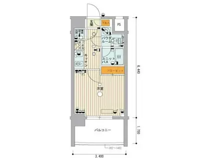 スカイコート池袋西壱番館(1K/8階)の間取り写真