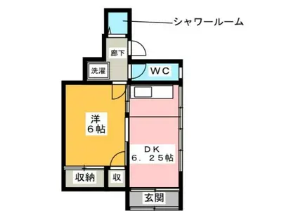 アーバンホームA(1DK/1階)の間取り写真