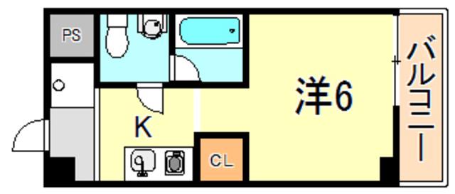 パラディッソコート(ワンルーム/3階)の間取り写真