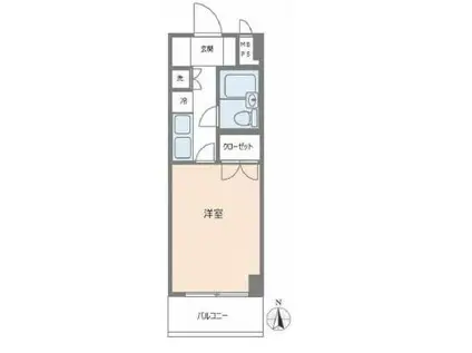 ヴェルデール駒沢(1K/10階)の間取り写真