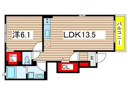 メゾン・ド・フーラ(1LDK/1階)の間取り写真