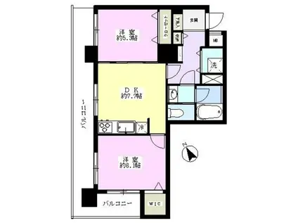 セントラルコーポ川口(2DK/4階)の間取り写真