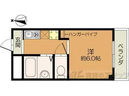 ロイヤルミサワ(1K/5階)の間取り写真