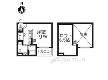 ケイティハイツⅡ(1K/1階)の間取り写真