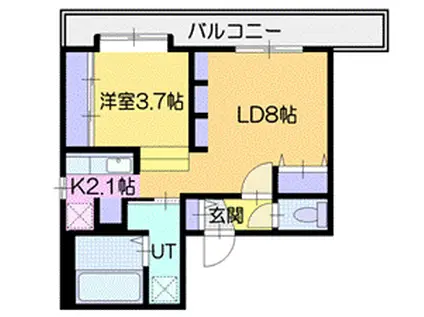 エヌエスケイビル(1LDK/3階)の間取り写真