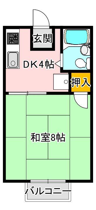 シティ西新 A棟(1K/1階)の間取り写真