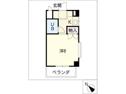 カサボニータ(1K/4階)の間取り写真