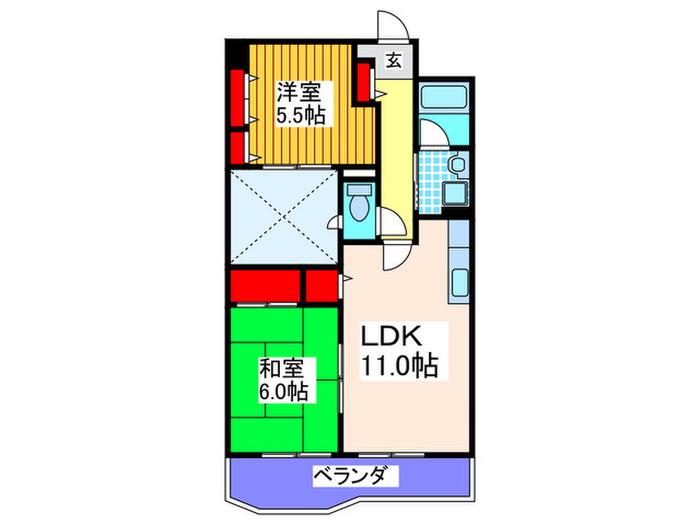 ラフィーネ(2LDK/3階)の間取り写真