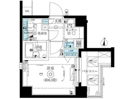 リアルテ錦糸町(1K/7階)の間取り写真