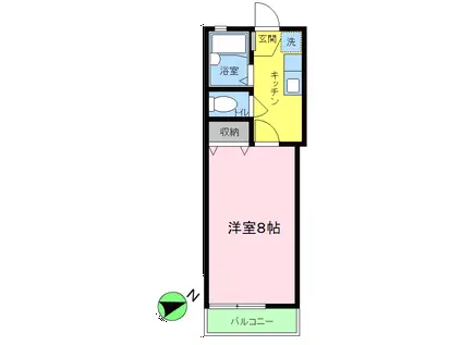 アパ-トメントABO(1K/2階)の間取り写真