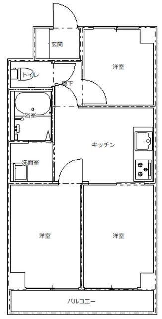 秀和田町レジデンス(3DK/6階)の間取り写真