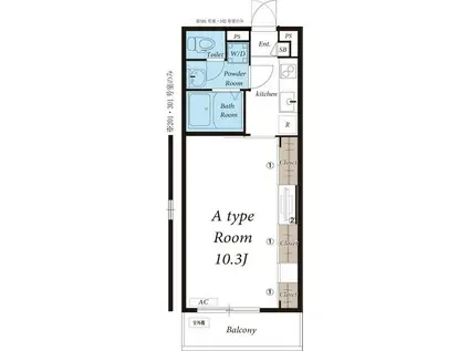 リブリ・ドリームII(1K/1階)の間取り写真