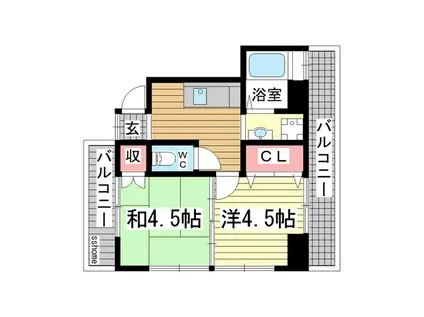 スエヒロマンション(2K/2階)の間取り写真