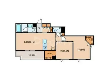 GRANDY VILLA OHTAKANOMORI II(2LDK/1階)の間取り写真