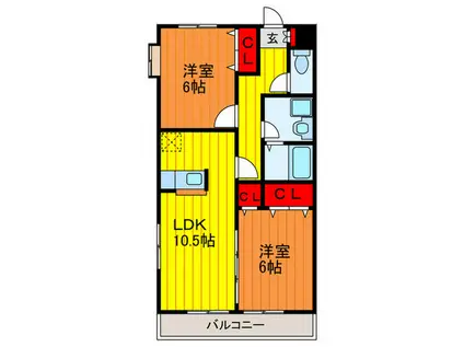 メゾンパサニア(2LDK/3階)の間取り写真