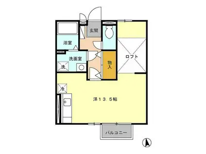 セジュール石堂(ワンルーム/2階)の間取り写真