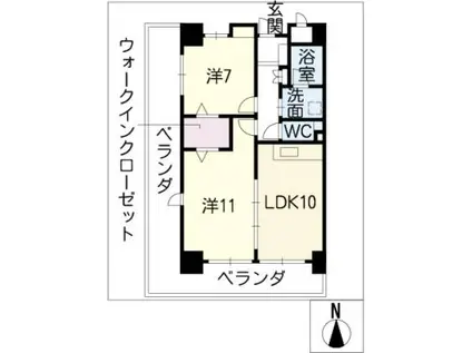 にしの台ヒルズ(2LDK/7階)の間取り写真