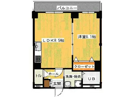 YS KUBOTA(1LDK/3階)の間取り写真